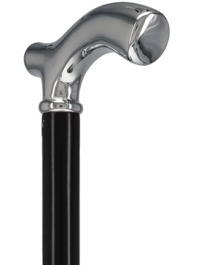 Formal Petite Black Chrome Fritz Cane, Slim & Beechwood Shaft