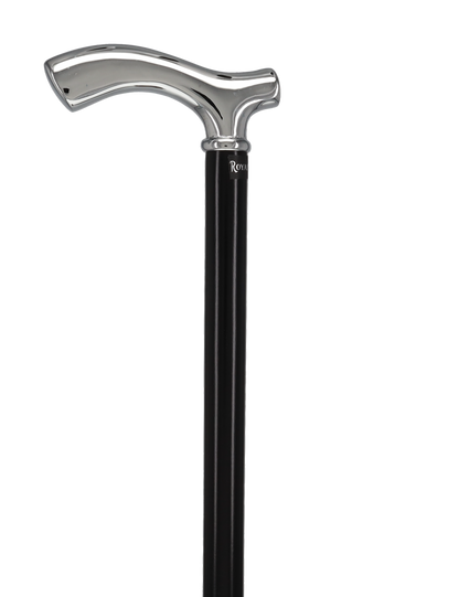 Formal Petite Black Chrome Fritz Cane, Slim & Beechwood Shaft
