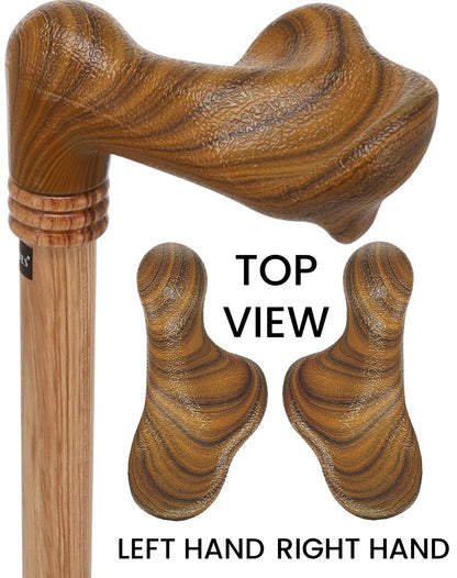 Comfort Palm Grip Cane - Zebrano Wood & Collar