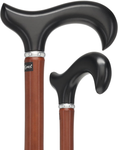 Bamboo Shaft Cane: Elegant Design, Black Beechwood Derby