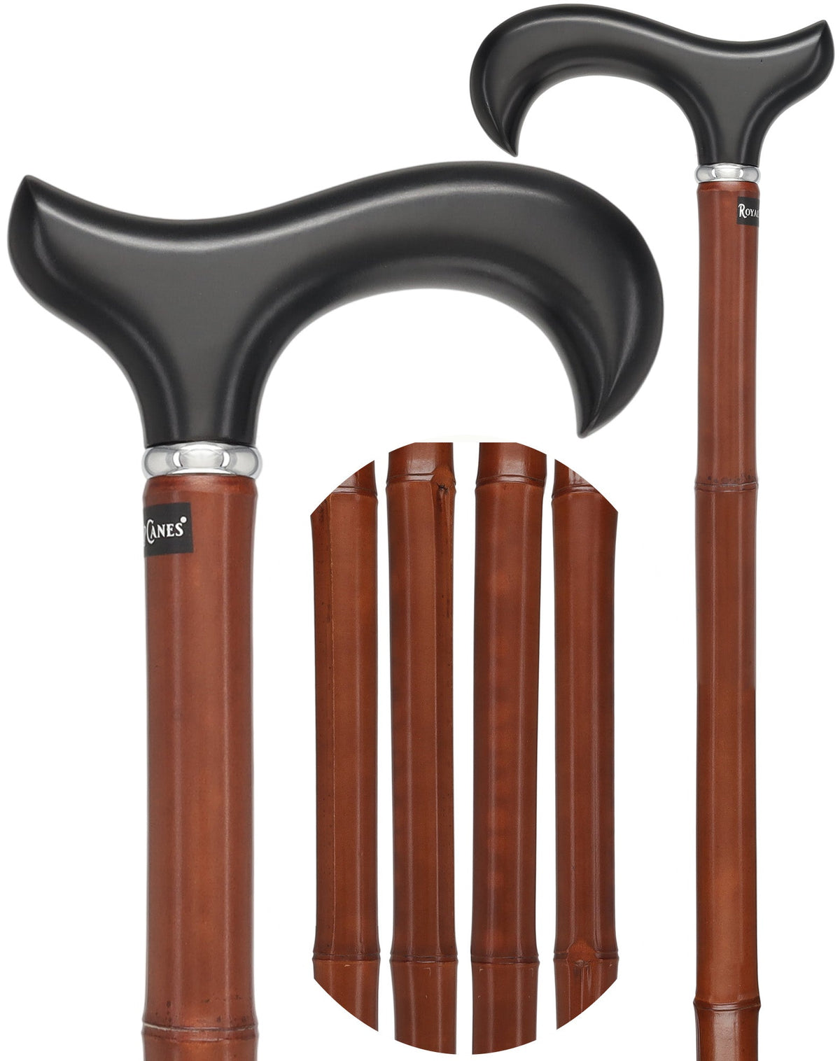 Bamboo Shaft Cane: Elegant Design, Black Beechwood Derby