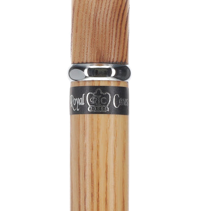 Flame Scorched Ash Derby Walking Cane: Enhanced Wood Grain