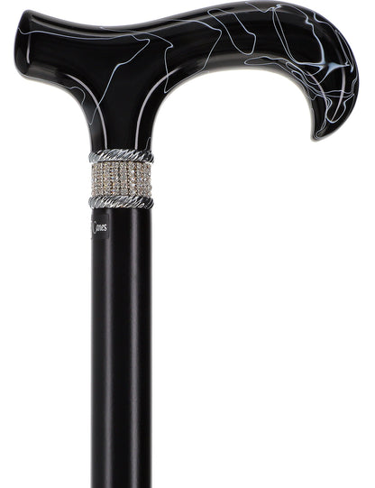 Super Srong Black Rhinestone Derby Cane