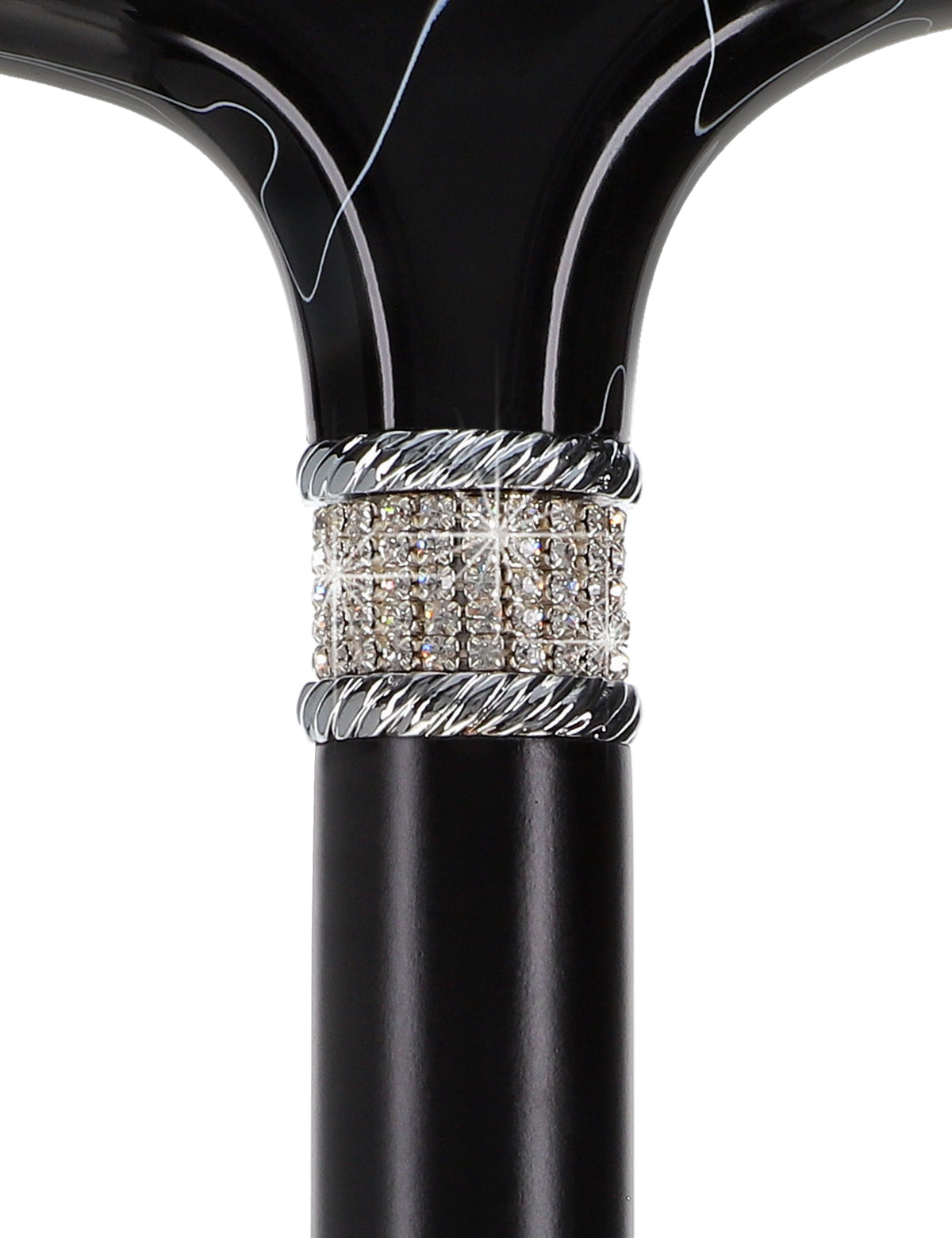 Super Srong Black Rhinestone Derby Cane