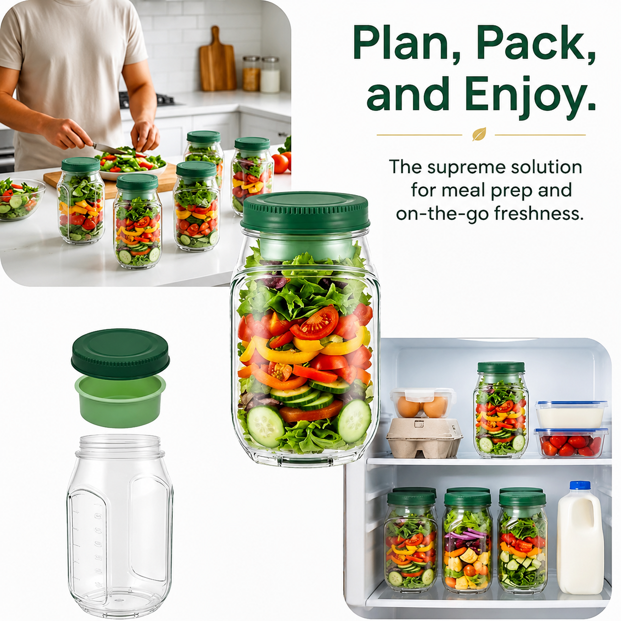 Stylish Portable Salad Jar for Healthy On-the-Go Lunches