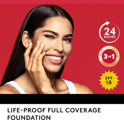 Covergirl Outlast Extreme Wear 3-in-1 Full Coverage Liquid Foundation, SPF 18 Sunscreen, Toasted Almond, 1 Fl. Oz.