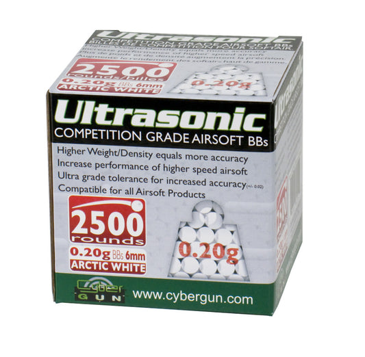 Ultrasonic Competition Grade Airsoft Gun BB's 0.20G 2500 Count Box