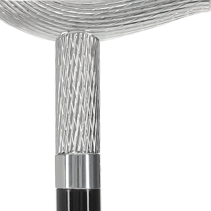 Italian Luxury: Twisted Ribbed Fritz Handle Cane, In 925r Silver