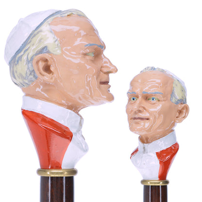Pope Giovanni Knob Walking Stick with Stained Beechwood Shaft