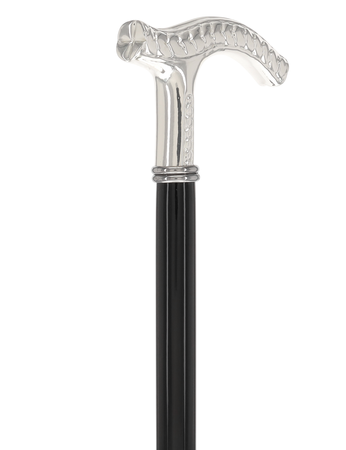 Italian Luxury: Embossed Leaves Cane, Crafted in 925r Silver