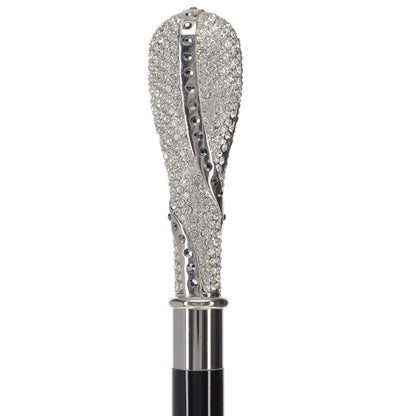 Opulent Italian: 925r Silver Cane w/ Extensive Swarovski Inlay