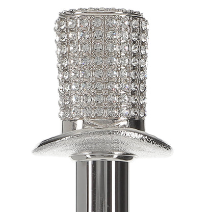 Silver 925r Top Hat - Swarovski Elements Walking Cane w/ Black Beechwood Shaft