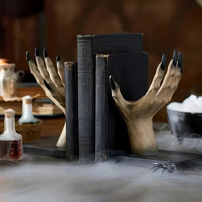 2-Piece Hand Bookends - Resin Decor