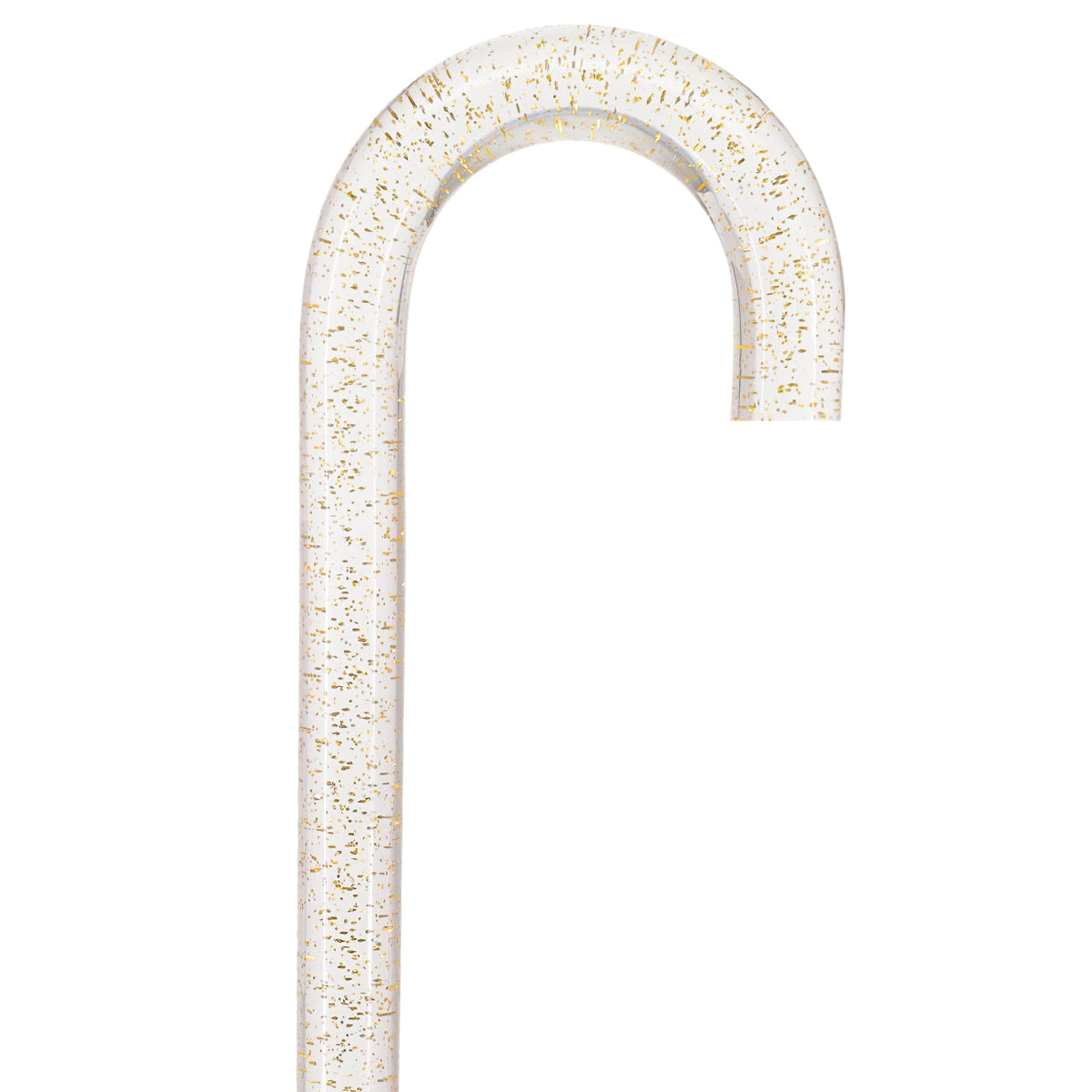 Golden Shimmer Cane: Gold Sparkles in Invisible Clear Shaft
