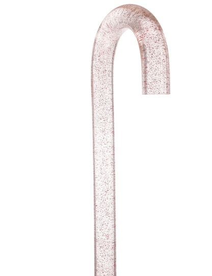 Rosé Shimmer Sparkle Cane: Pink Sparkles in Invisible Clear Shaft