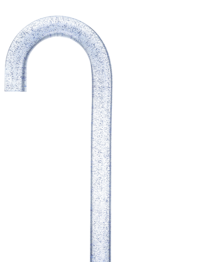 Blue Stardust Sparkle Cane: Blue Sparkles in Invisible Clear Shaft