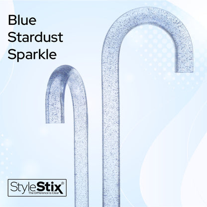 Blue Stardust Sparkle Cane: Blue Sparkles in Invisible Clear Shaft