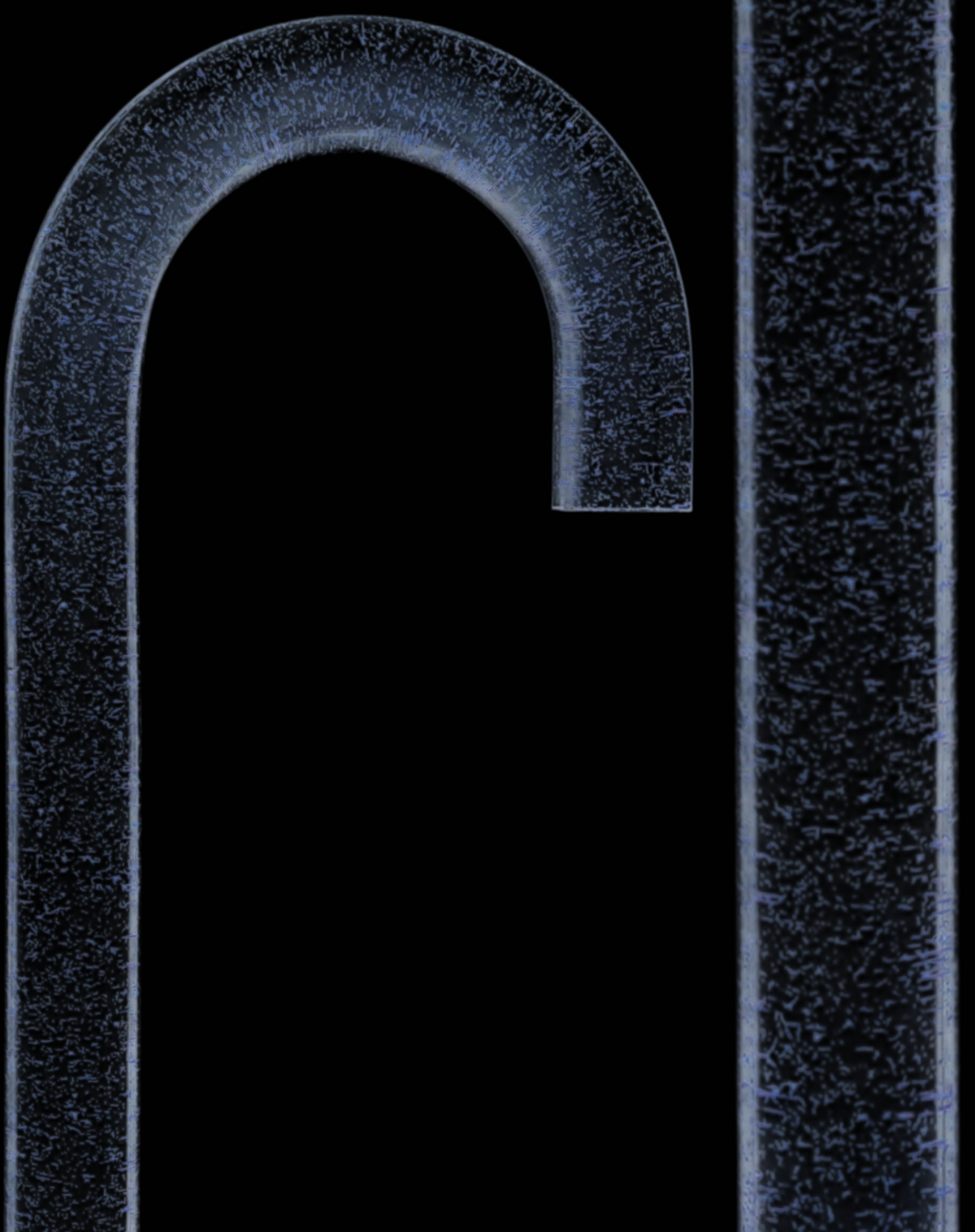 Blue Stardust Sparkle Cane: Blue Sparkles in Invisible Clear Shaft