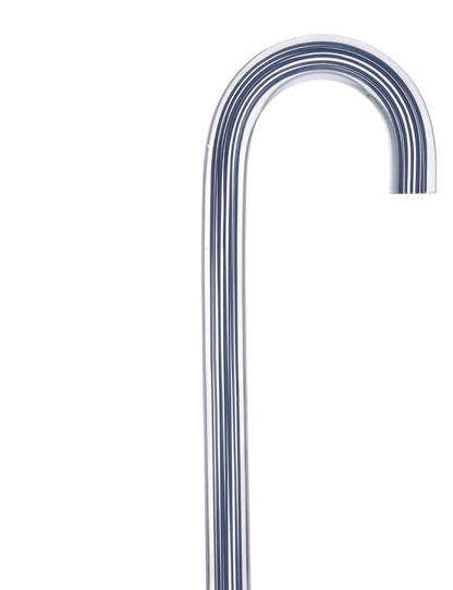 Denim Stripes Cane: Blue Lines in Invisible Clear Shaft