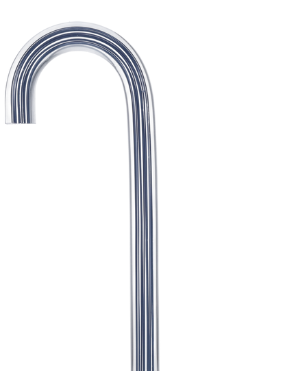 Denim Stripes Cane: Blue Lines in Invisible Clear Shaft