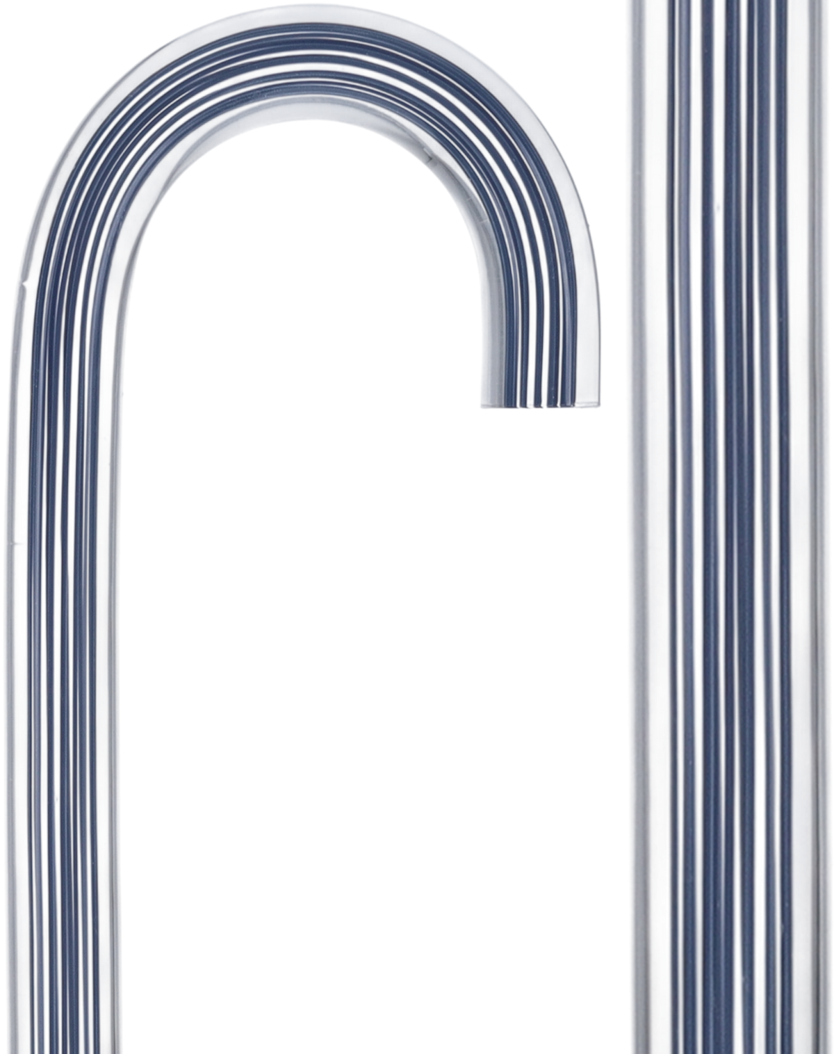 Denim Stripes Cane: Blue Lines in Invisible Clear Shaft