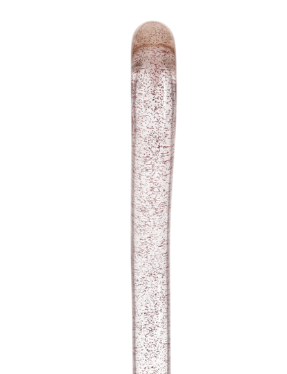 Rosé Shimmer Sparkle Cane: Pink Sparkles in Invisible Clear Shaft