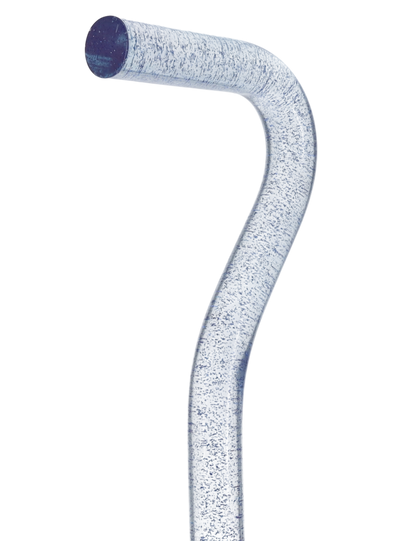 Blue Stardust Sparkle Cane: Blue Sparkles in Invisible Clear Shaft