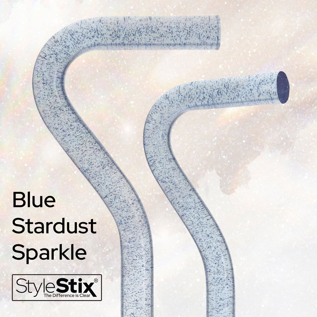 Blue Stardust Sparkle Cane: Blue Sparkles in Invisible Clear Shaft