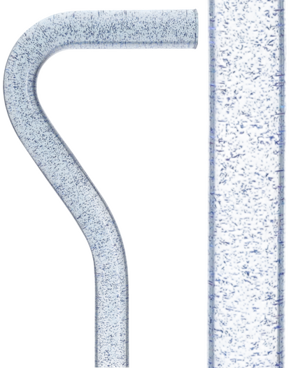 Blue Stardust Sparkle Cane: Blue Sparkles in Invisible Clear Shaft