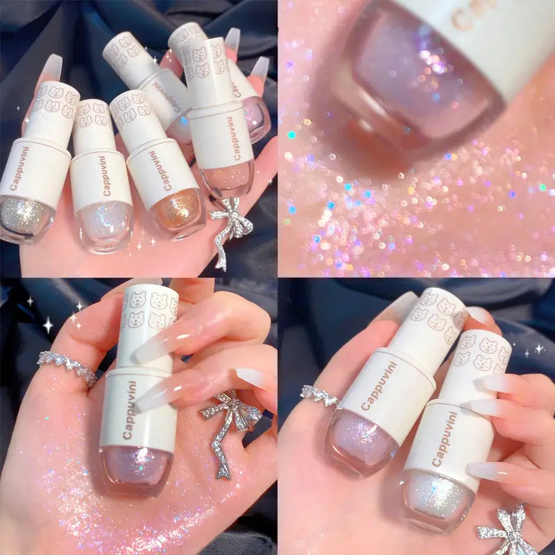 6 Color Liquid Eyeshadow with Highlight Sequins - Sparkling, Waterproof, and Long-Lasting Makeup