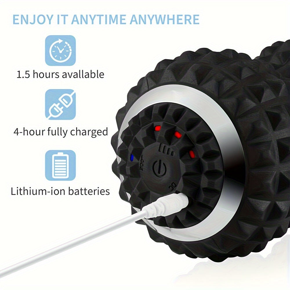 Vibrating Massage Ball for Pain Relief & Deep Tissue Myofascial Release(Black)