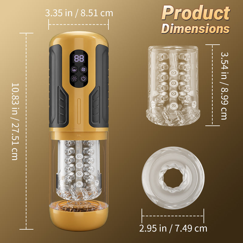 CREAMPIE - 5 IN 1 Licking Massage Thrust Rotation Vibrating Burst Stroker