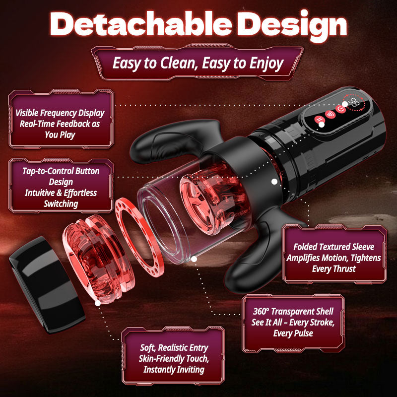 【Pre-sale until 7/17】Terminator - Telescopic Rotating Male Masturbator - 9 Modes Sucking Thrusting with Handle