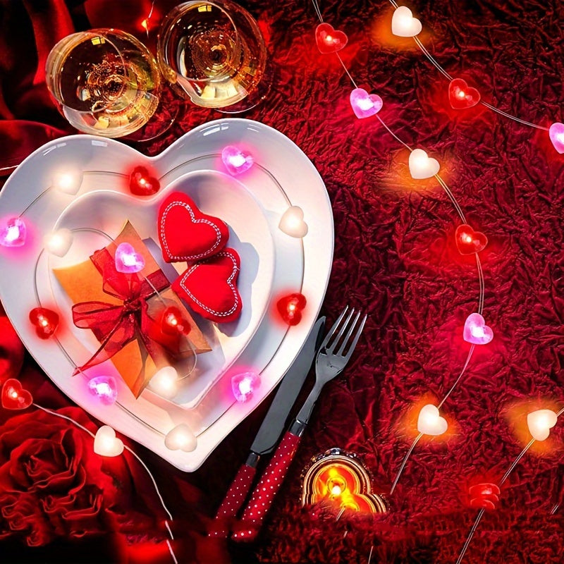 Valentine's Day Heart-Shaped LED String Lights