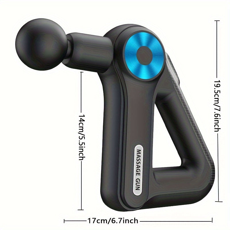Large Capacity Fascia Gun Massager - 9 Interchangeable Heads(Black)