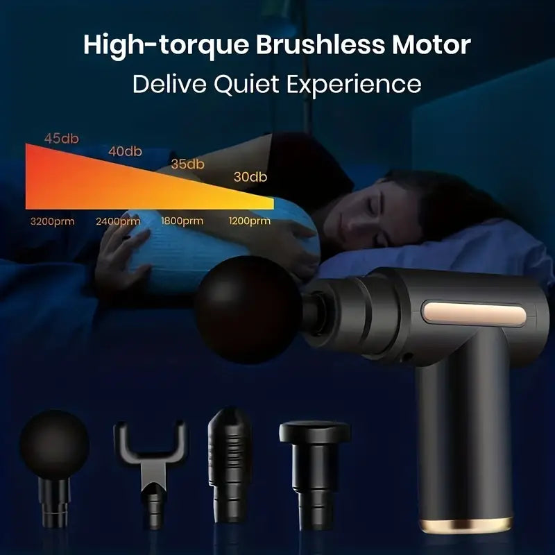 Ultra Compact Rechargeable Deep Tissue Massage Gun – Black