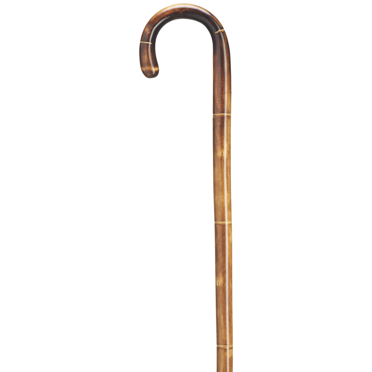 Extra Tall Chestnut Crook Handle Cane-Stepped & Scorched