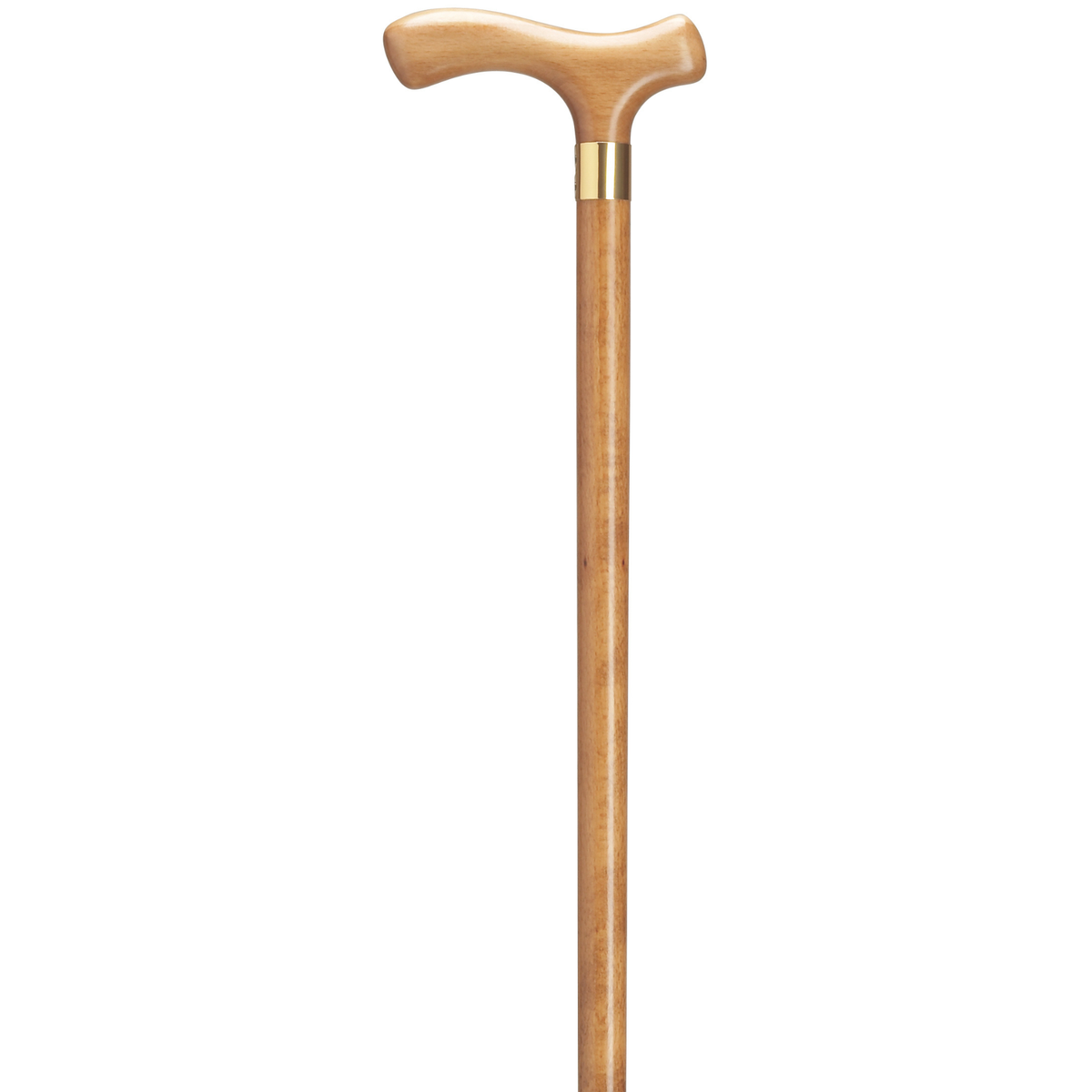 Fritz Men's Solid Wood Walking Cane - Elegant Brass Accent