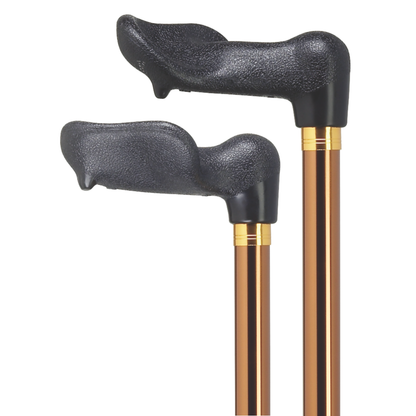 Adjustable Left-Hand Walking Cane with Molded Grip Handle - Black