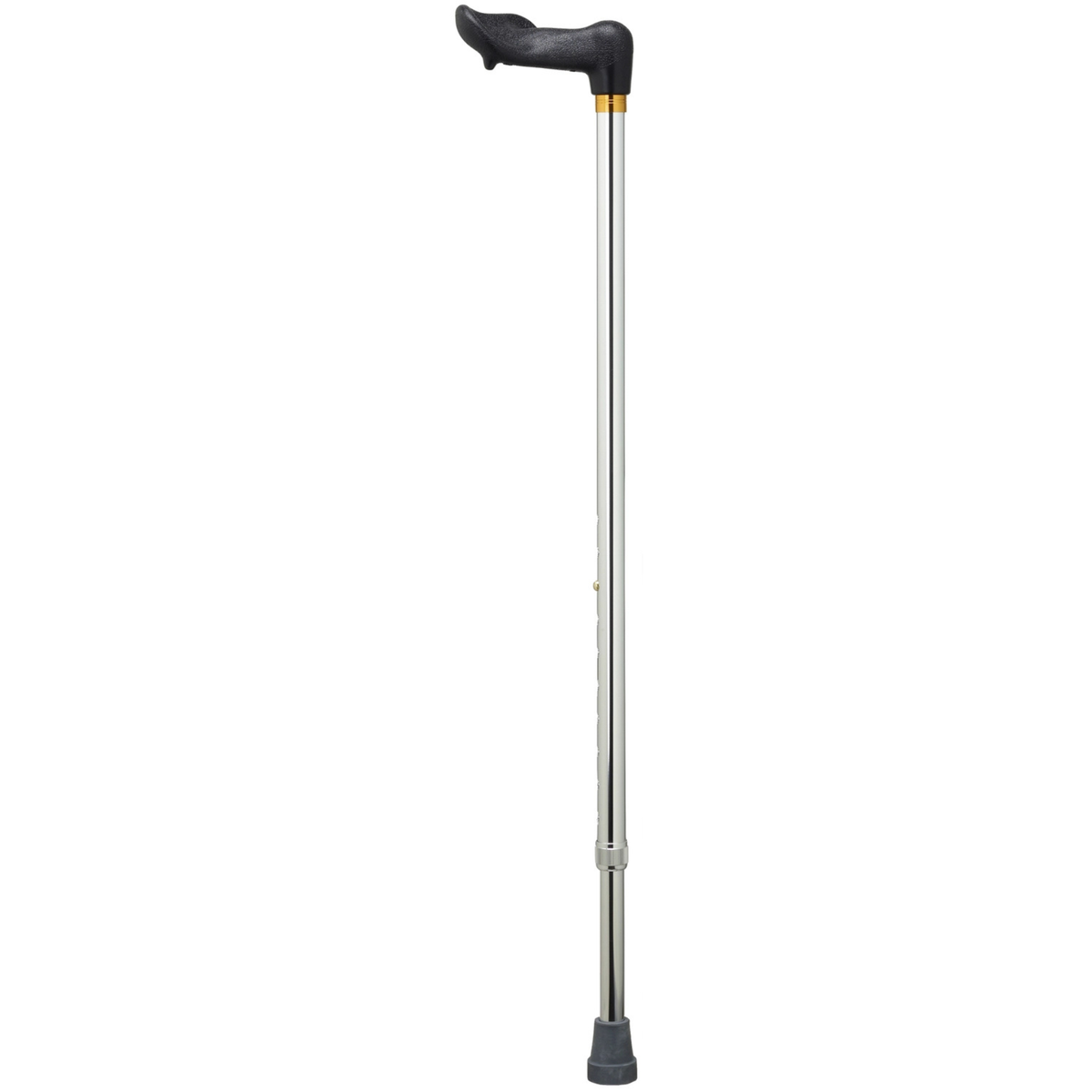 Adjustable Left-Hand Walking Cane with Molded Grip Handle - Black
