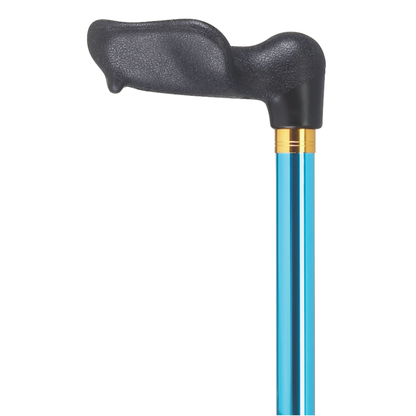 Adjustable Left-Hand Walking Cane with Molded Grip Handle - Black