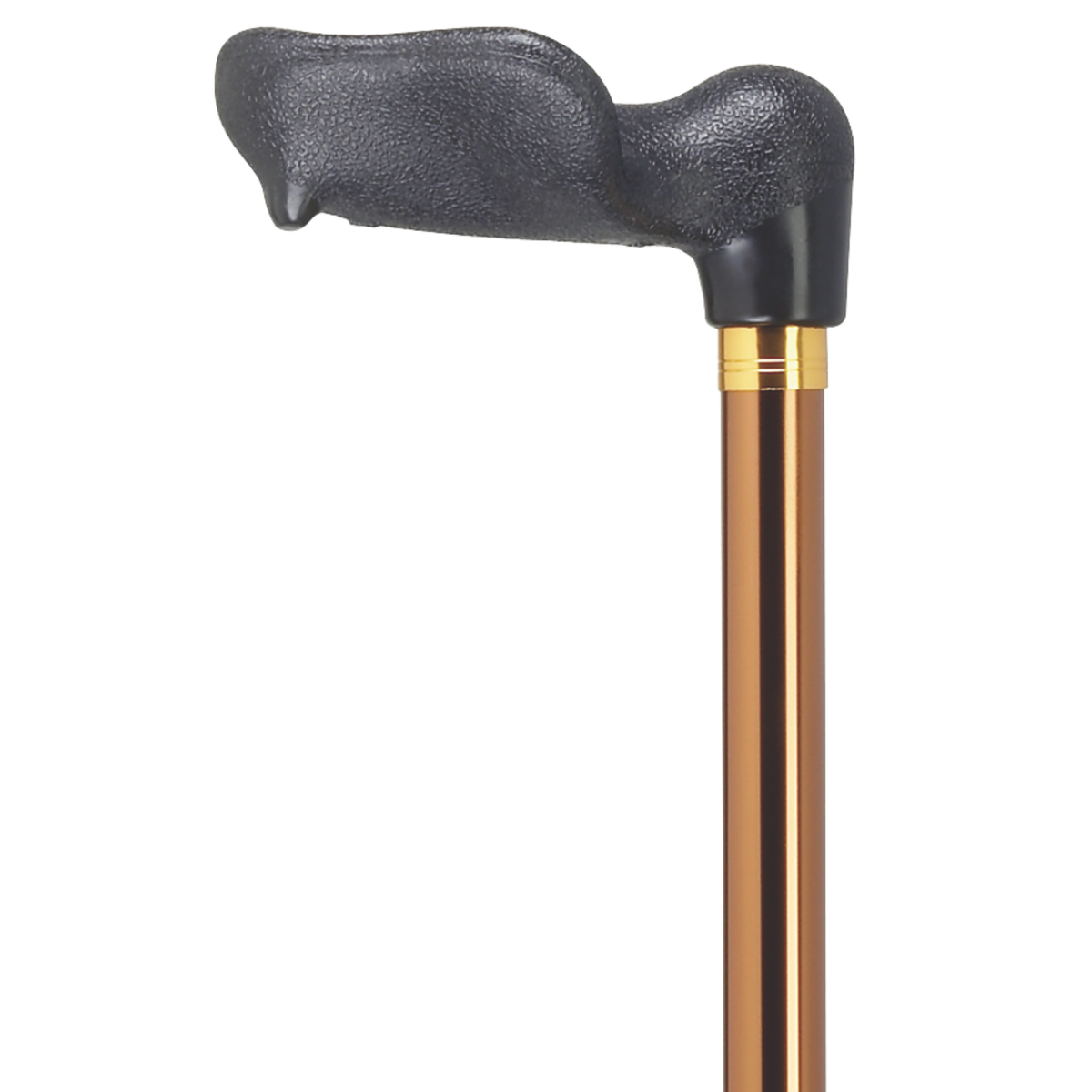 Adjustable Left-Hand Walking Cane with Molded Grip Handle - Black