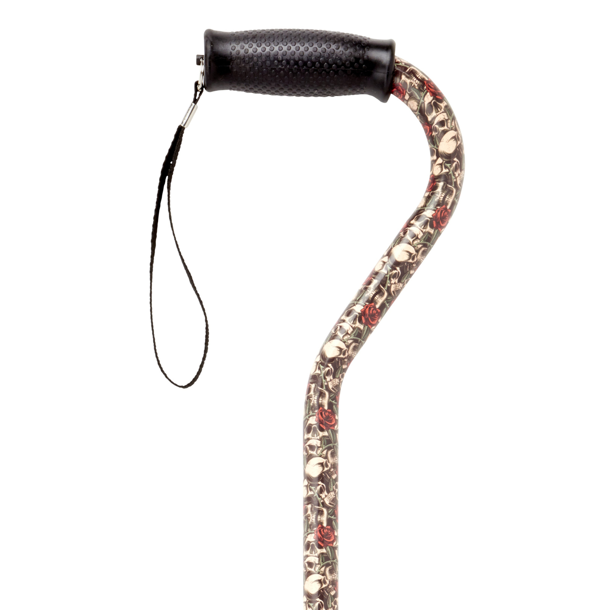 Skull & Rose Adjustable Aluminum Cane with Grip - Support and Stability