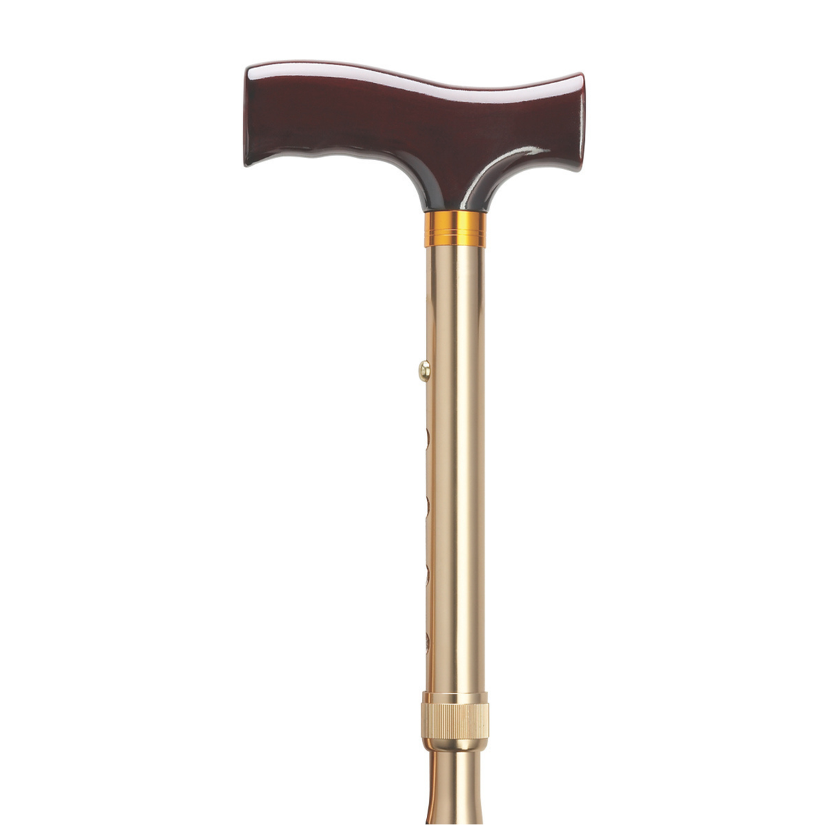 TravelFlex Adjustable Folding Cane with Wood Handle, Support and Stability