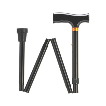 TravelFlex Adjustable Folding Cane with Wood Handle, Support and Stability