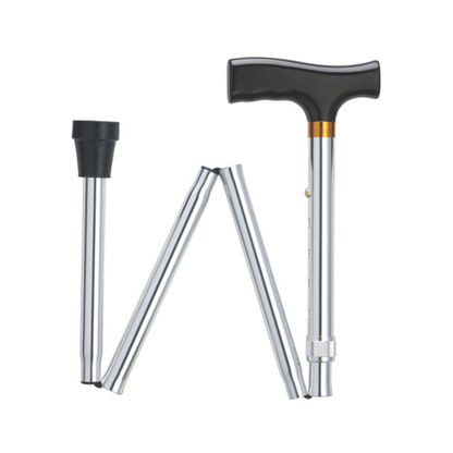 TravelFlex Adjustable Folding Cane with Wood Handle, Support and Stability