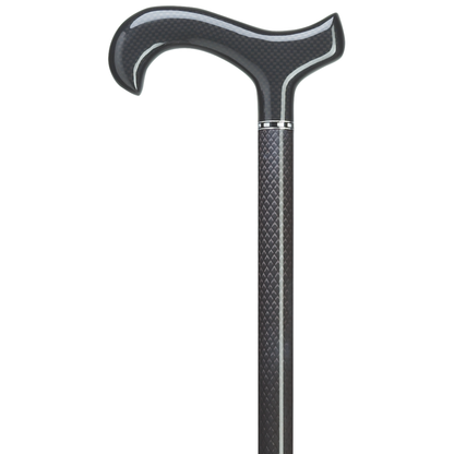 Carbon Fiber Black Derby Cane - Lightweight & Strong Support