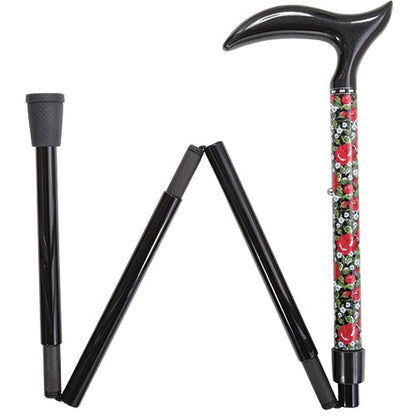 Rose Garden Carbon Fiber Folding Cane, Adjustable & Lightweight