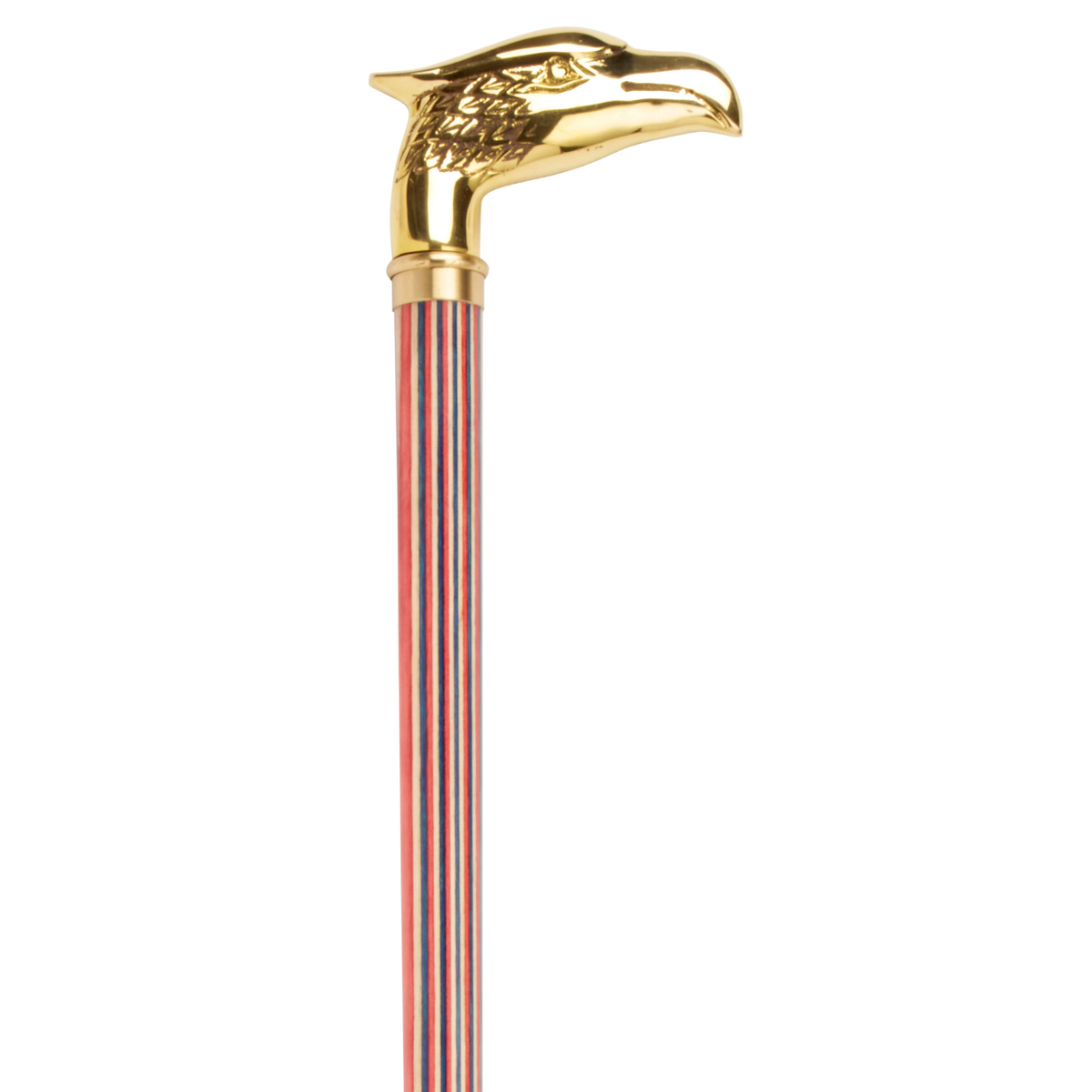 Patriotic Eagle Brass Handle Walking Cane - Red, White & Blue 36