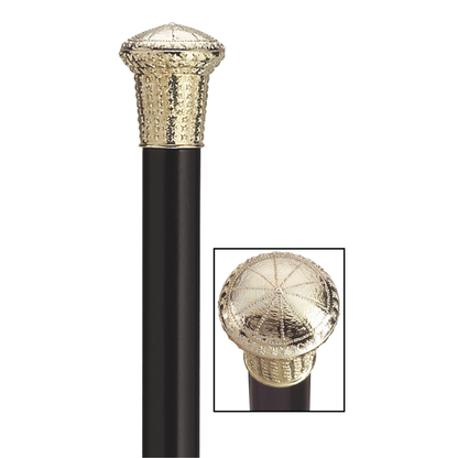 Elegant Gold-Tone Black Hardwood Cane - 36” USA Made